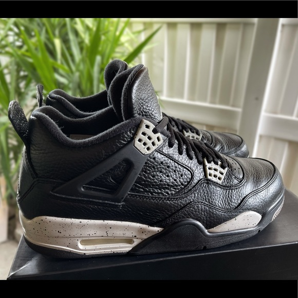 AIR JORDAN 4 Retro LS Oreo Black Grey Sz 10 - Picture 7 of 14